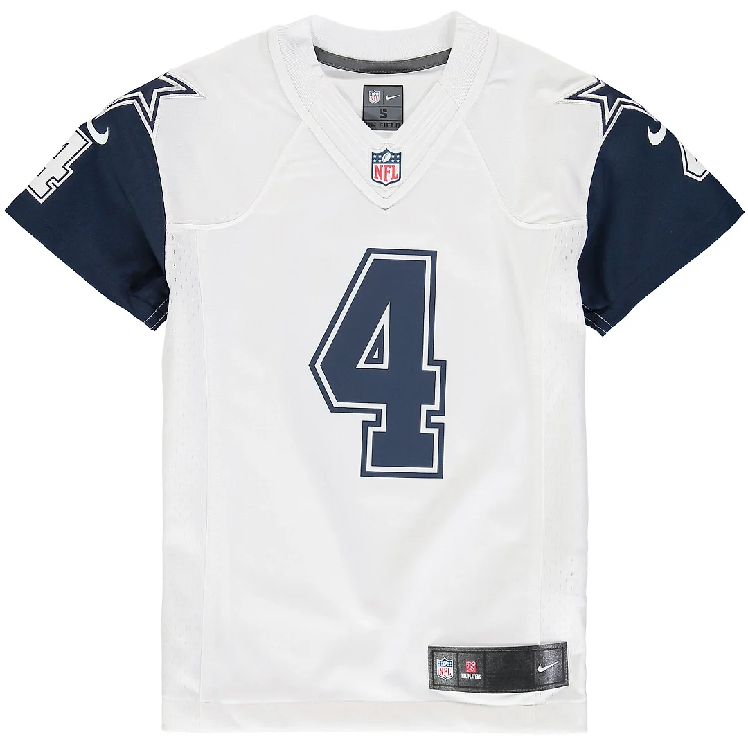 Zennovawear Dak Prescott Dallas Cowboys Youth Color Rush Game Jersey - White