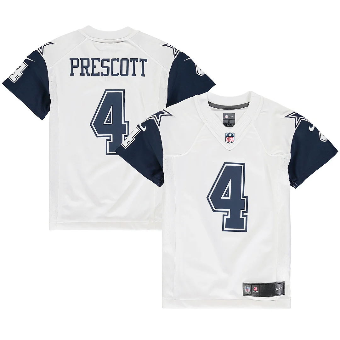 Zennovawear Dak Prescott Dallas Cowboys Youth Color Rush Game Jersey - White
