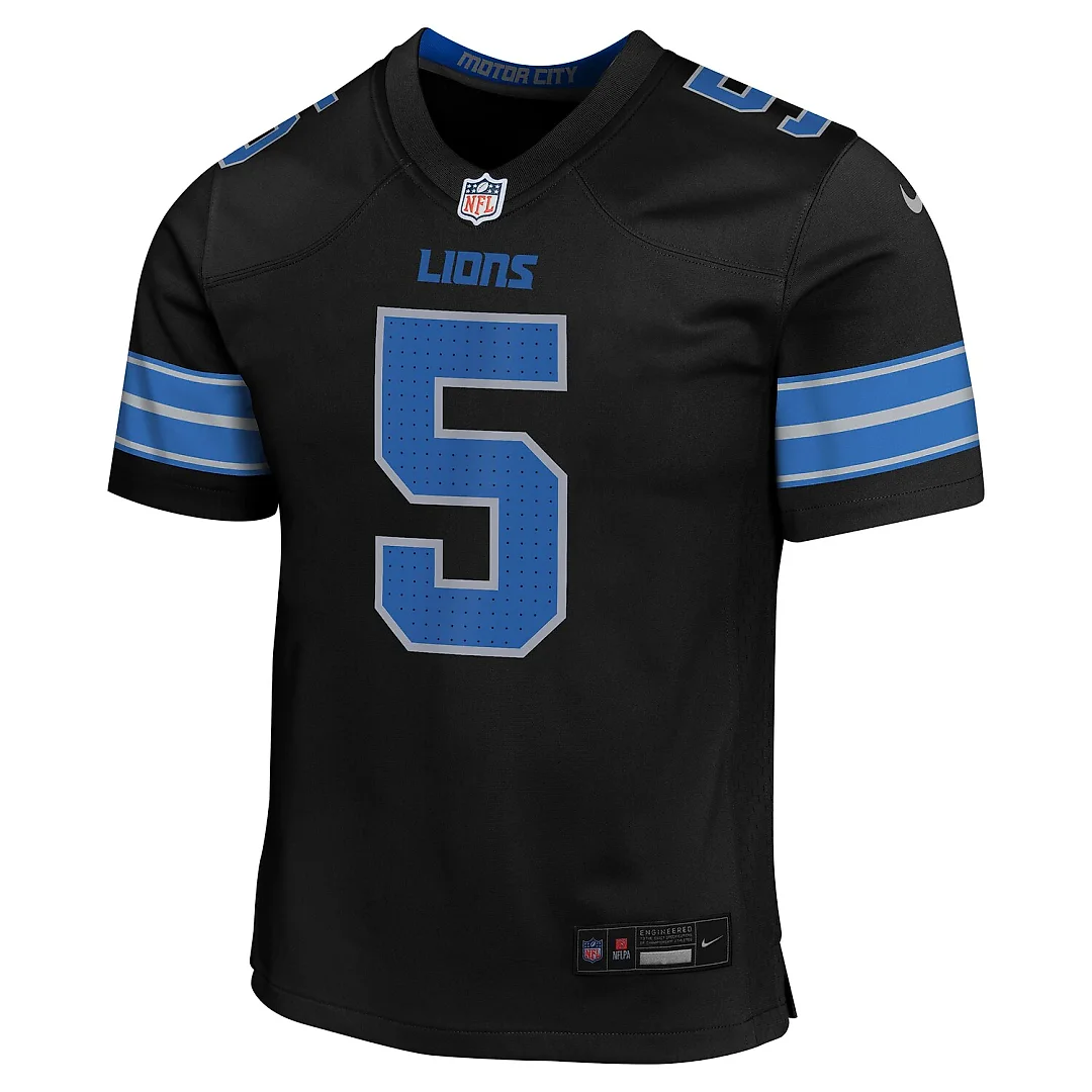 Zennovawear David Montgomery Detroit Lions Youth Game Jersey - Black