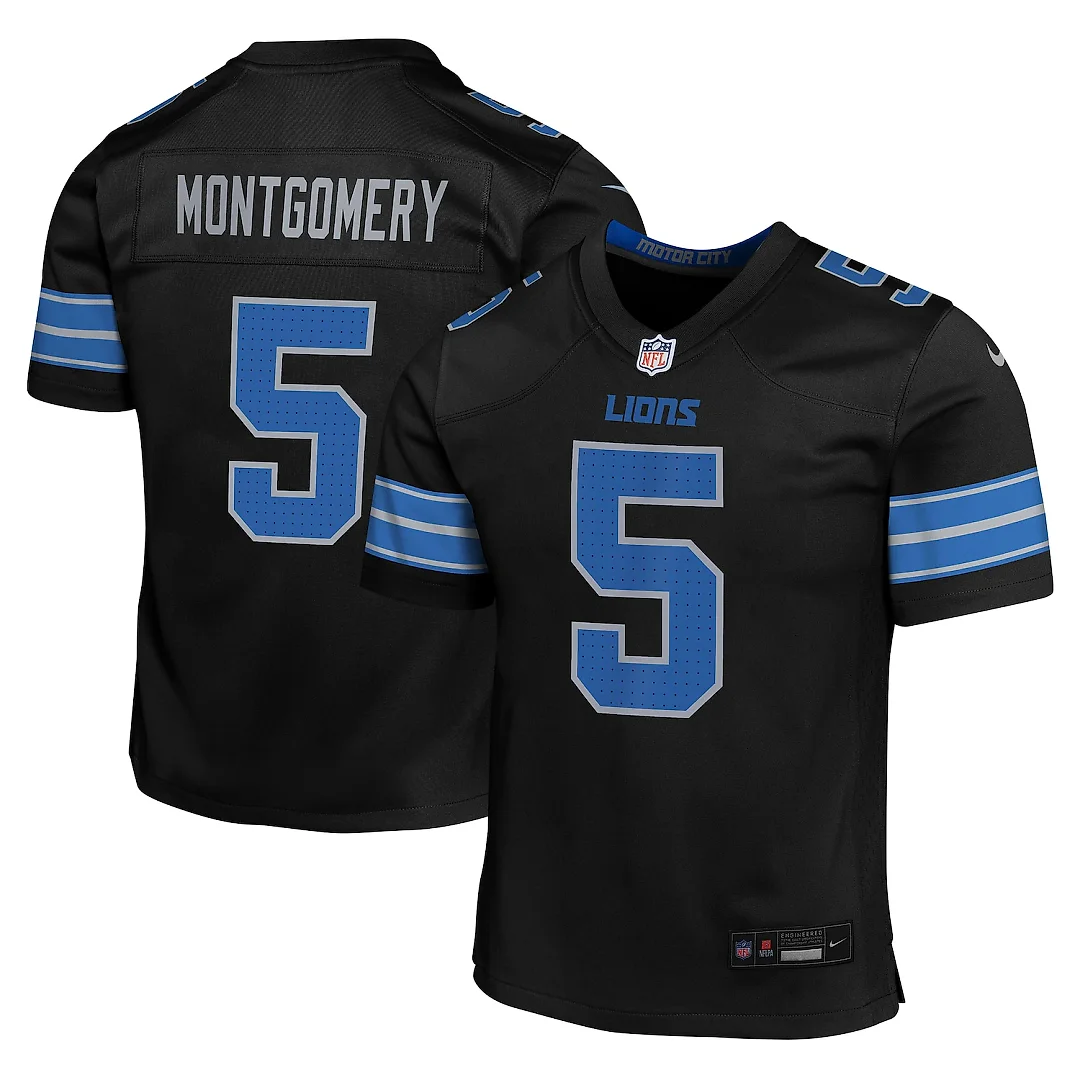 Zennovawear David Montgomery Detroit Lions Youth Game Jersey - Black