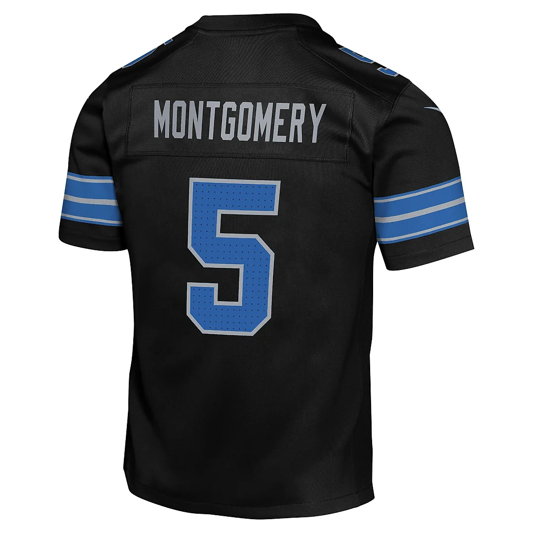Zennovawear David Montgomery Detroit Lions Youth Game Jersey - Black