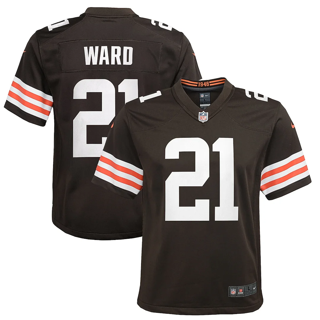 Zennovawear Denzel Ward Cleveland Browns Youth Game Jersey - Brown