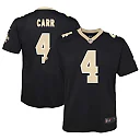 Zennovawear Derek Carr New Orleans Saints Youth Game Jersey - Black