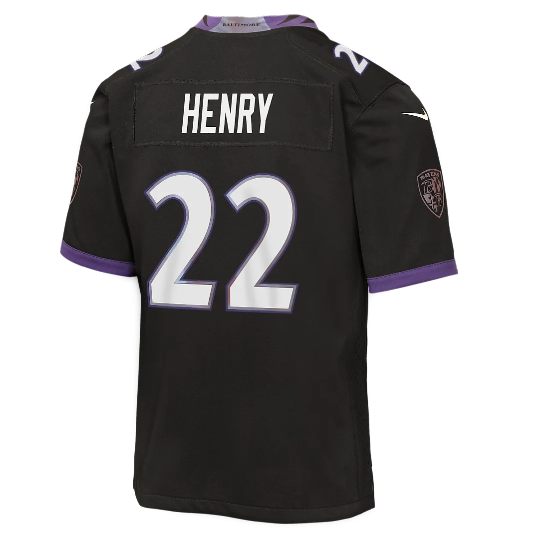 Zennovawear Derrick Henry Baltimore Ravens Youth Alternate Game Jersey - Black