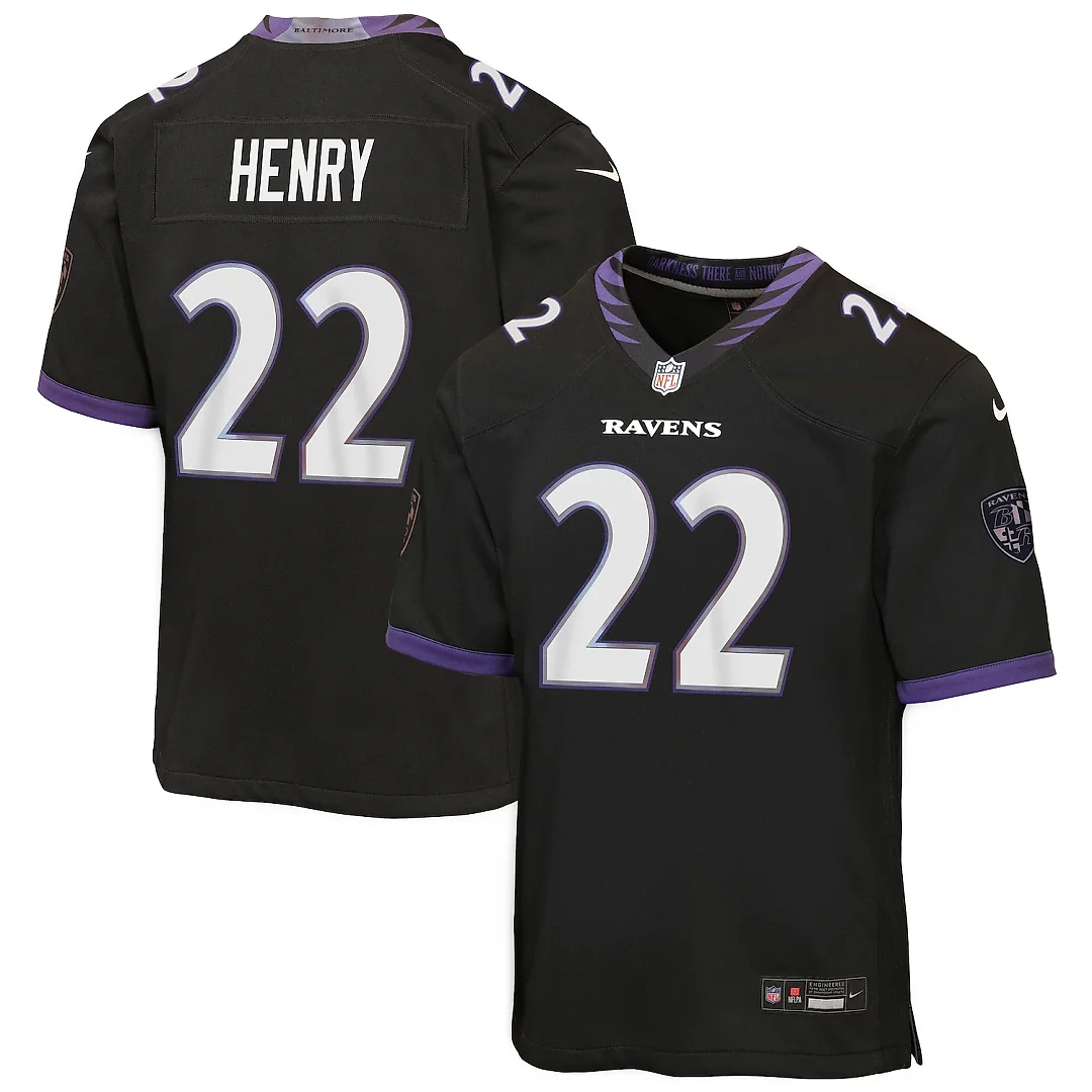 Zennovawear Derrick Henry Baltimore Ravens Youth Alternate Game Jersey - Black