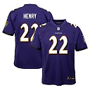 Zennovawear Derrick Henry Baltimore Ravens Youth Game Jersey - Purple