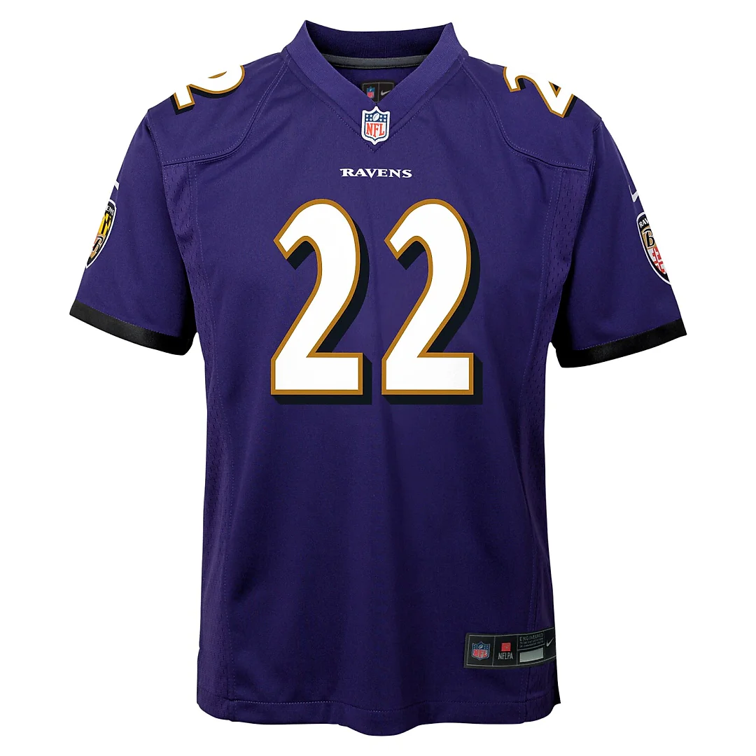 Zennovawear Derrick Henry Baltimore Ravens Youth Game Jersey - Purple