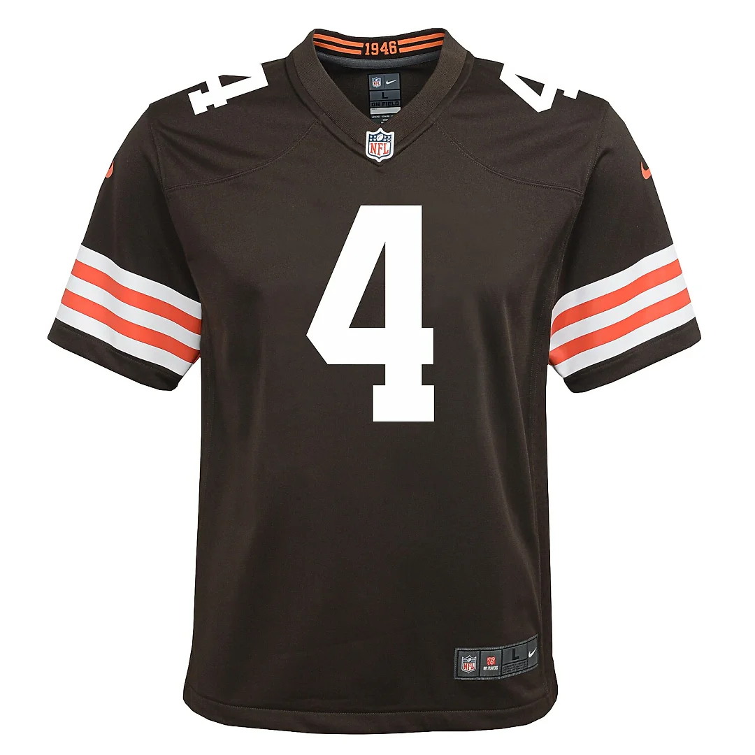 Zennovawear Deshaun Watson Cleveland Browns Youth Game Jersey - Brown