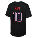 Zennovawear Drake Maye New England Patriots Youth Super Bowl LX Patch Carbon Fashion Game Jersey - Black