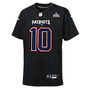 Zennovawear Drake Maye New England Patriots Youth Super Bowl LX Patch Carbon Fashion Game Jersey - Black