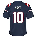 Zennovawear Drake Maye New England Patriots Youth Game Jersey - Navy