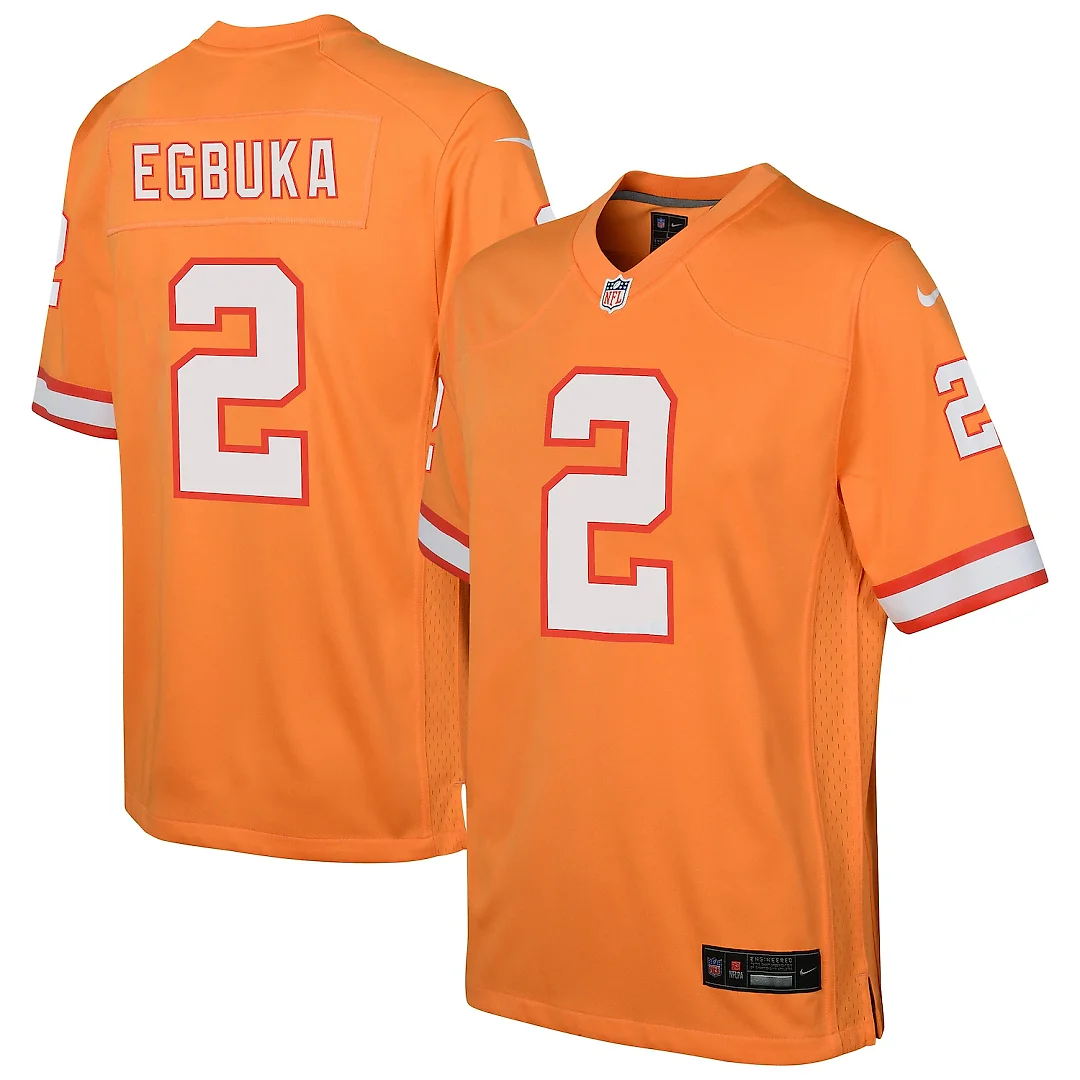 Zennovawear Emeka Egbuka Tampa Bay Buccaneers Youth Team Game Jersey - Orange