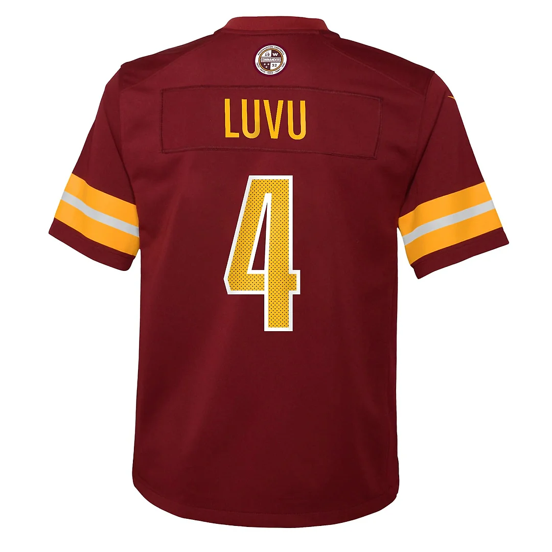 Zennovawear Frankie Luvu Washington Commanders Youth Team Game Jersey - Burgundy