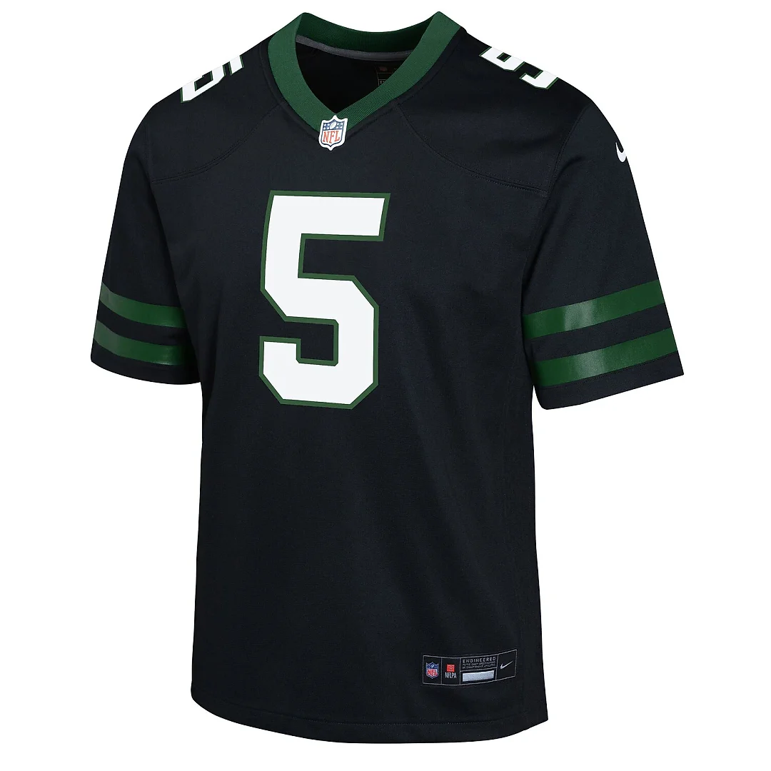 Zennovawear Garrett Wilson New York Jets Youth Game Jersey - Black
