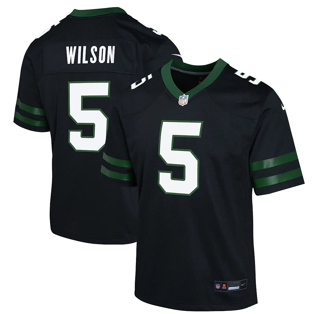 Zennovawear Garrett Wilson New York Jets Youth Game Jersey - Black