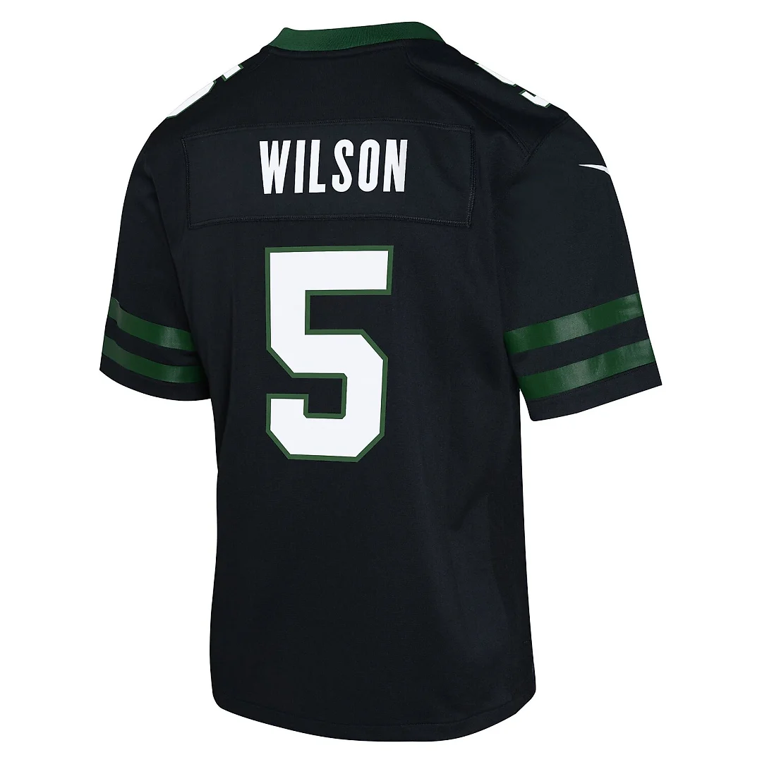 Zennovawear Garrett Wilson New York Jets Youth Game Jersey - Black