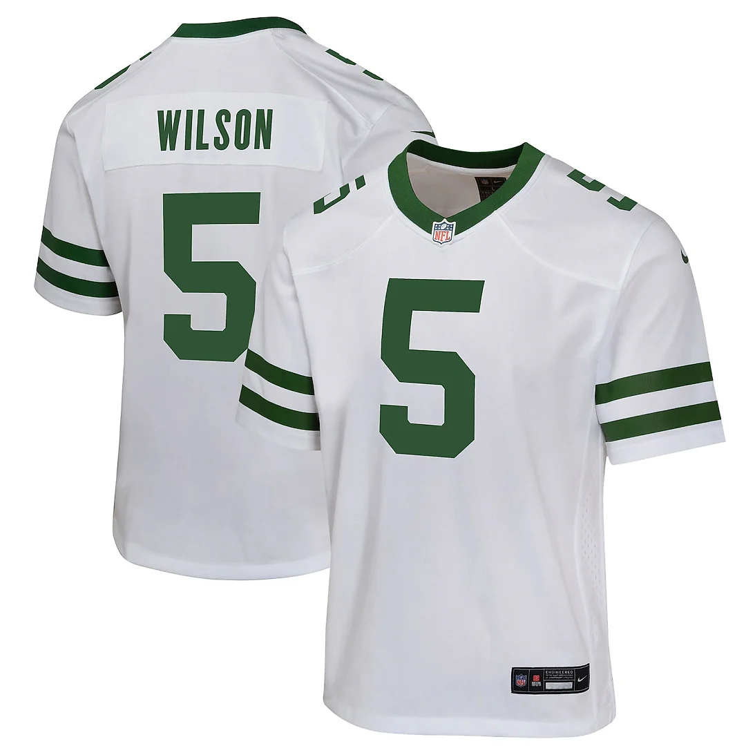 Zennovawear Garrett Wilson New York Jets Youth Game Jersey - White