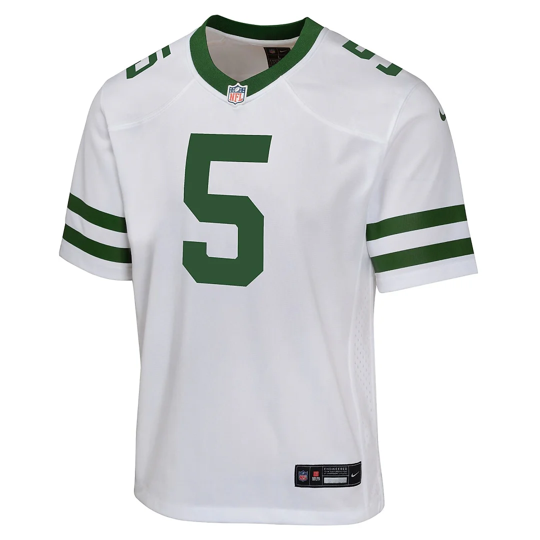 Zennovawear Garrett Wilson New York Jets Youth Game Jersey - White