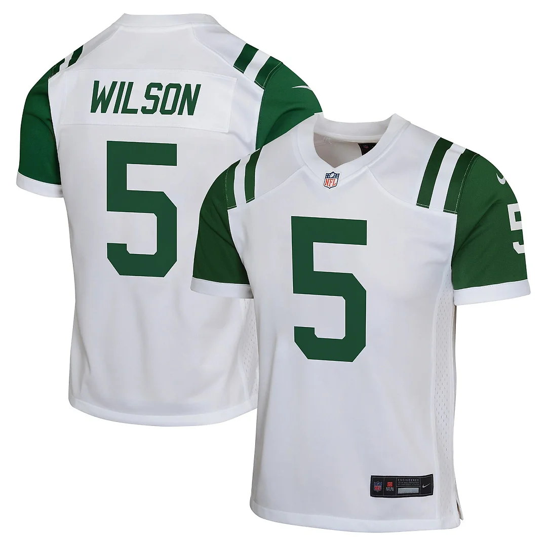 Zennovawear Garrett Wilson New York Jets Youth Game Jersey - White