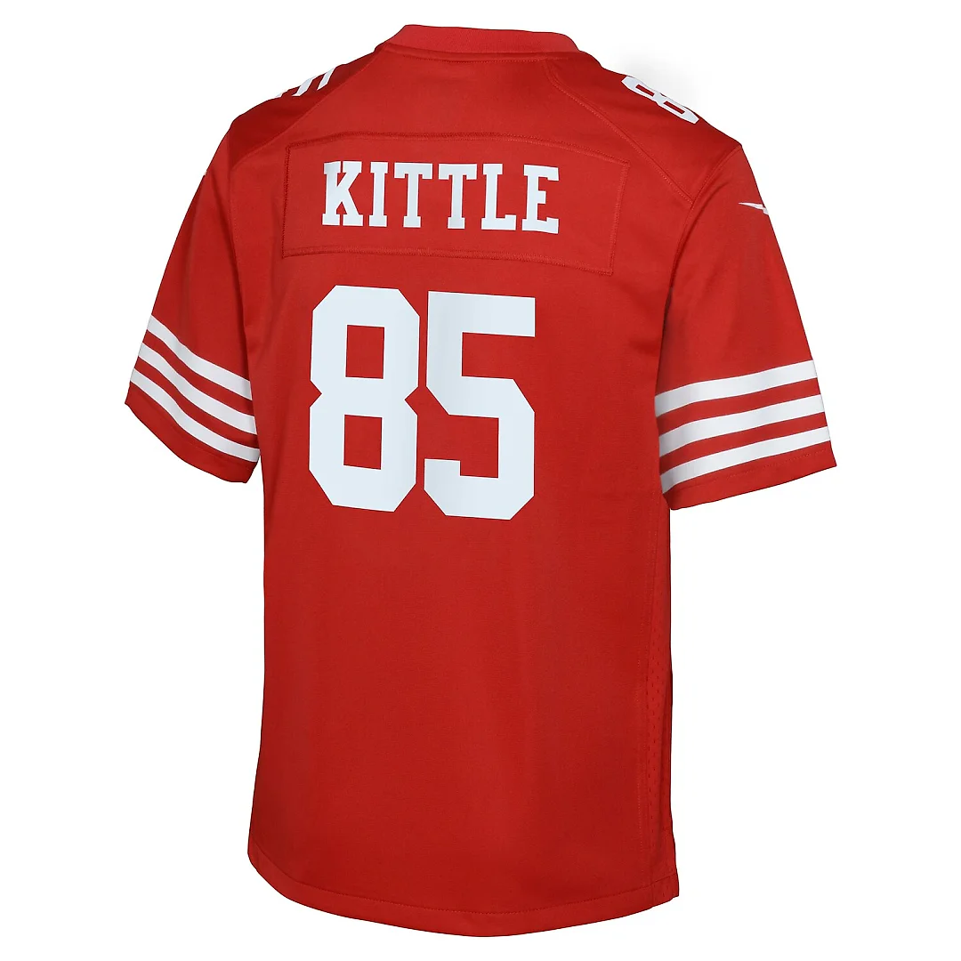 Zennovawear George Kittle San Francisco 49ers Youth 80th Anniversary Game Jersey - Scarlet