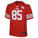 Zennovawear George Kittle San Francisco 49ers Youth 80th Anniversary Game Jersey - Scarlet