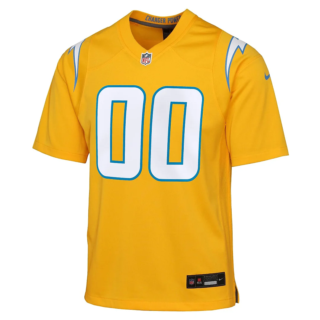 Zennovawear Los Angeles Chargers Youth Alternate Charger Power Game Custom Jersey - Gold
