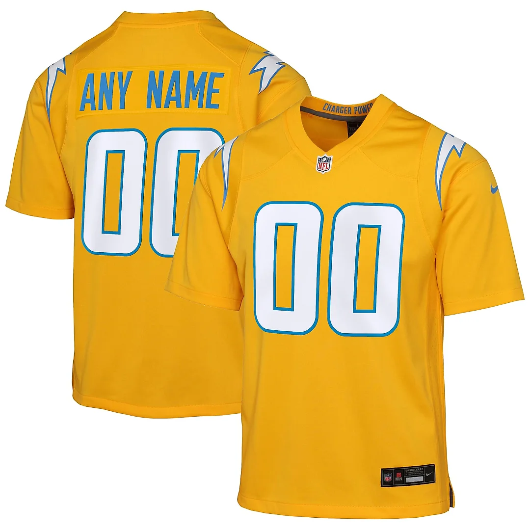 Zennovawear Los Angeles Chargers Youth Alternate Charger Power Game Custom Jersey - Gold