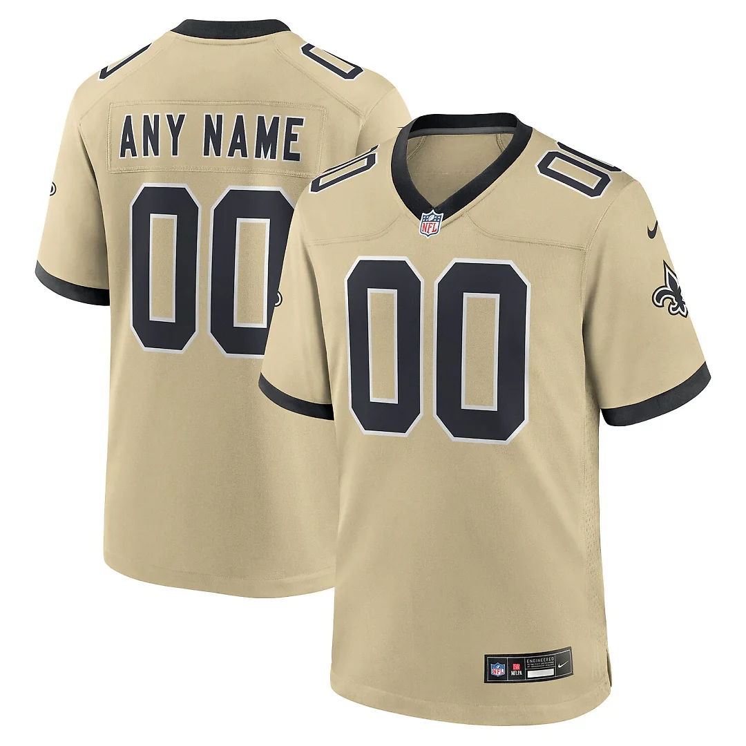 Zennovawear New Orleans Saints Youth Gameday Golds Alternate Custom Game Jersey - Gold