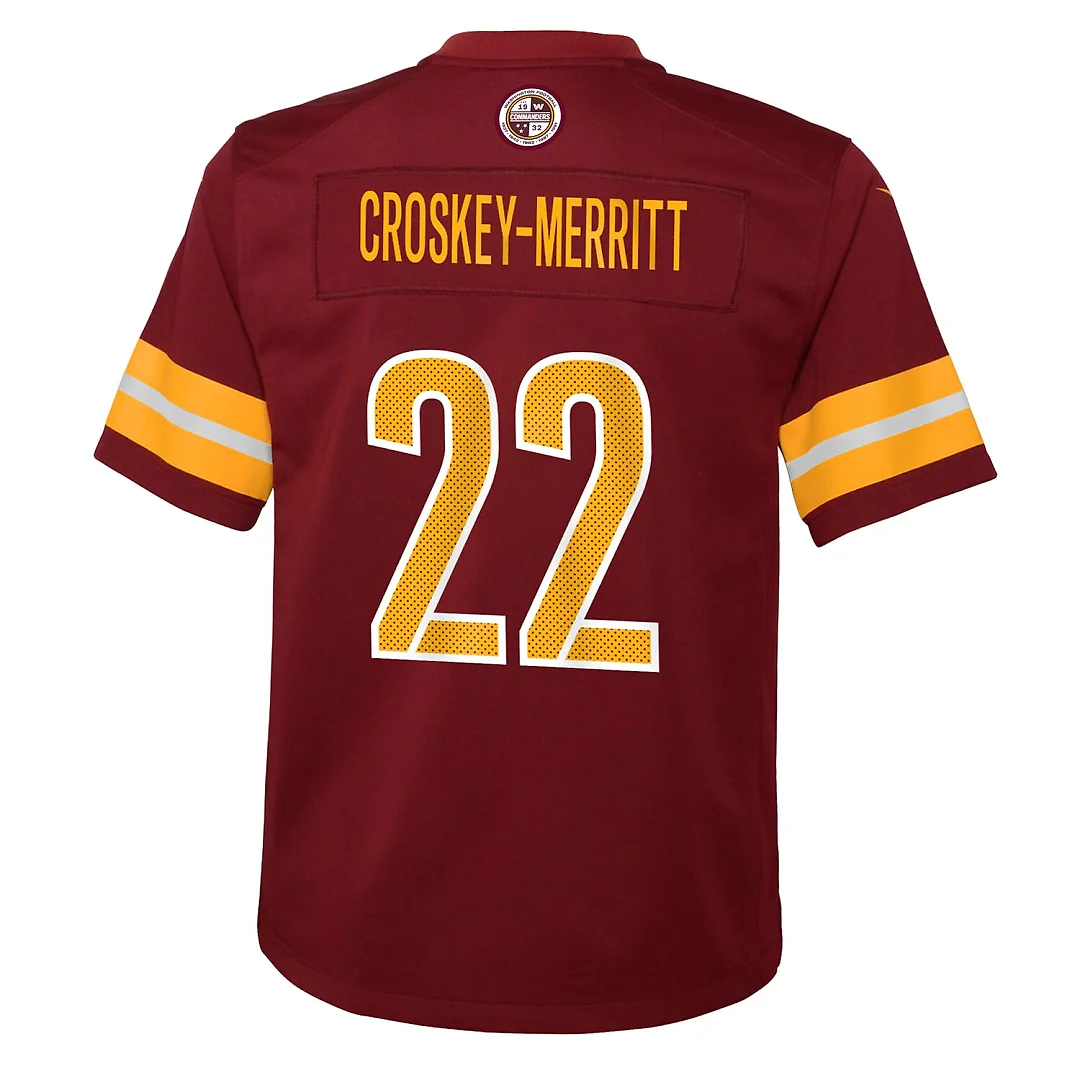 Zennovawear Jacory Croskey-Merritt Washington Commanders Youth Team Game Jersey - Burgundy