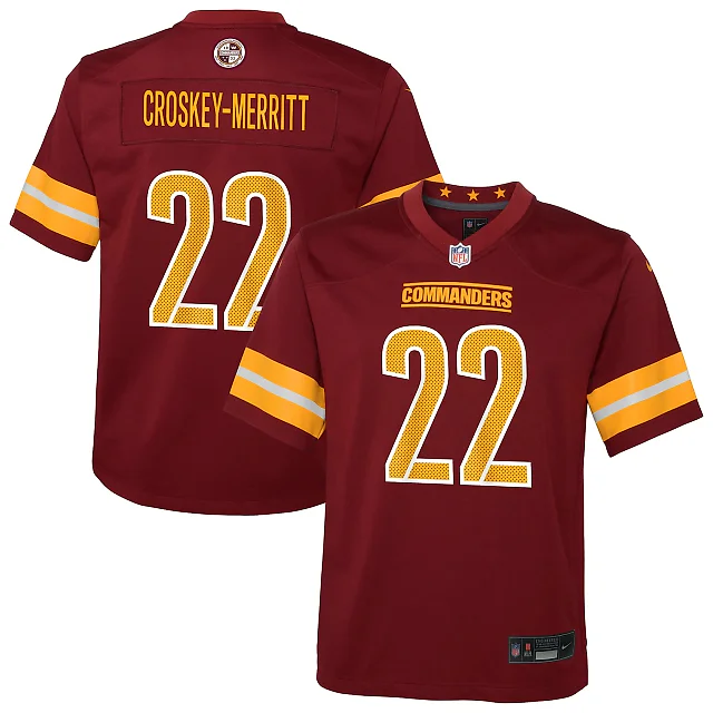 Zennovawear Jacory Croskey-Merritt Washington Commanders Youth Team Game Jersey - Burgundy