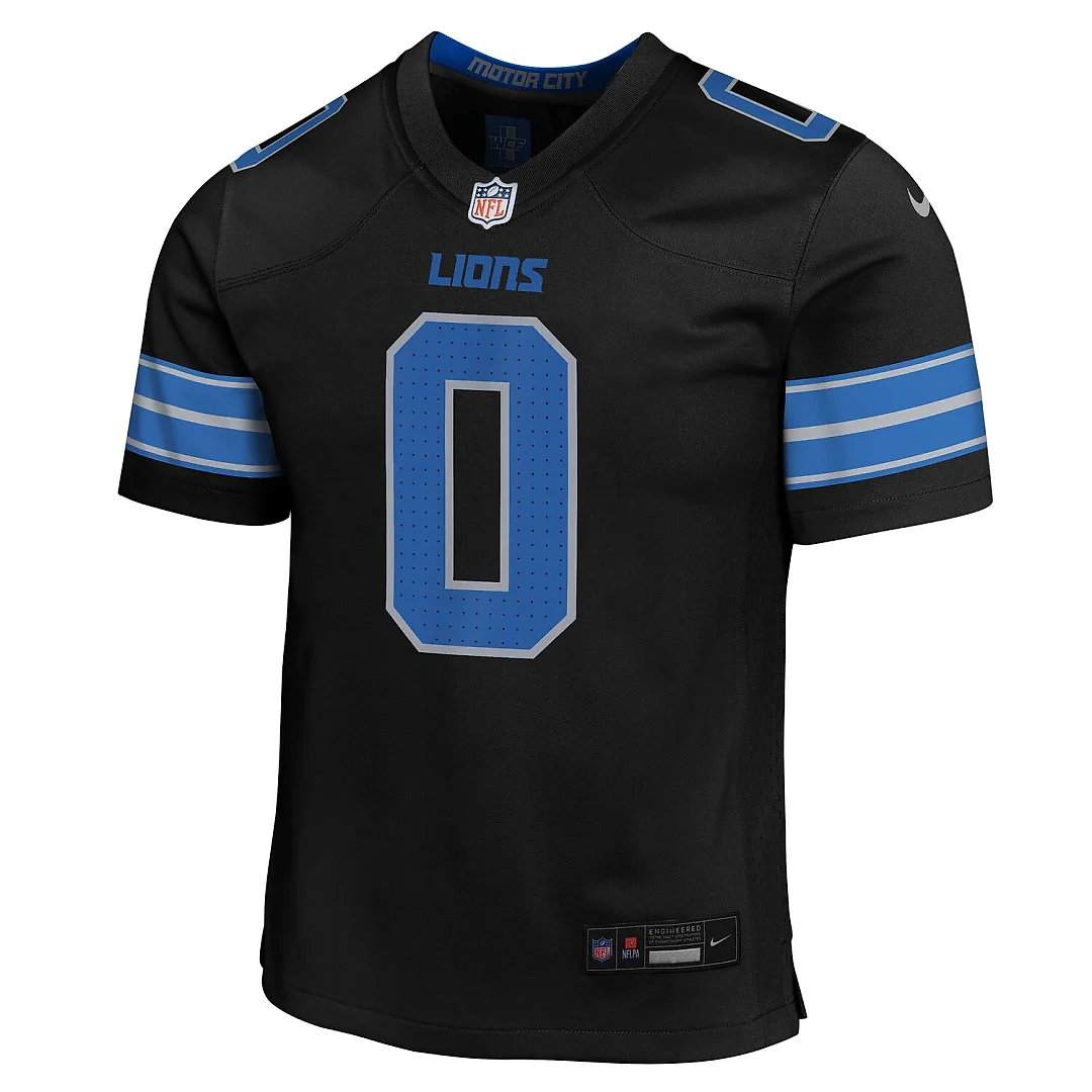 Zennovawear Jahmyr Gibbs Detroit Lions Youth Game Jersey - Black
