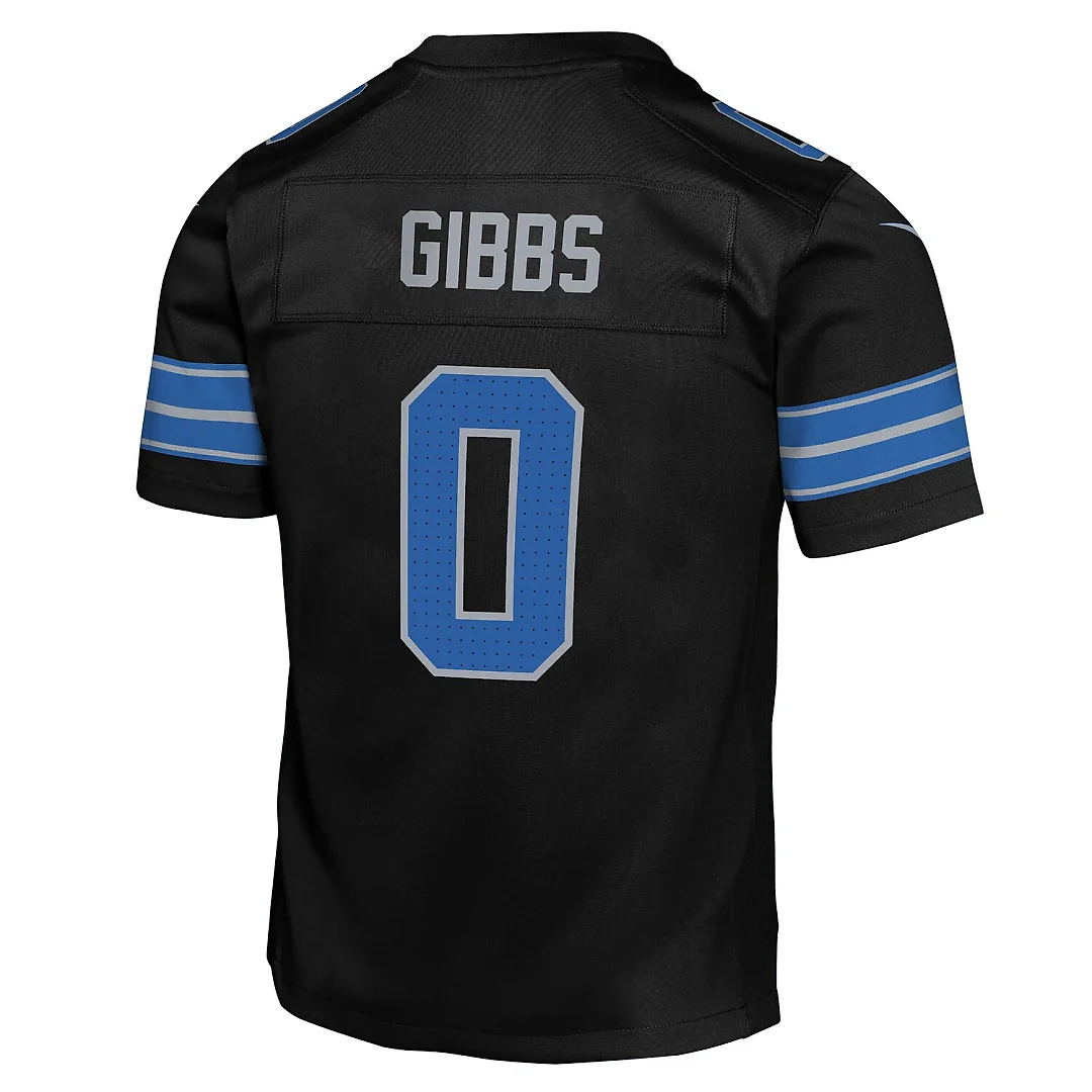 Zennovawear Jahmyr Gibbs Detroit Lions Youth Game Jersey - Black