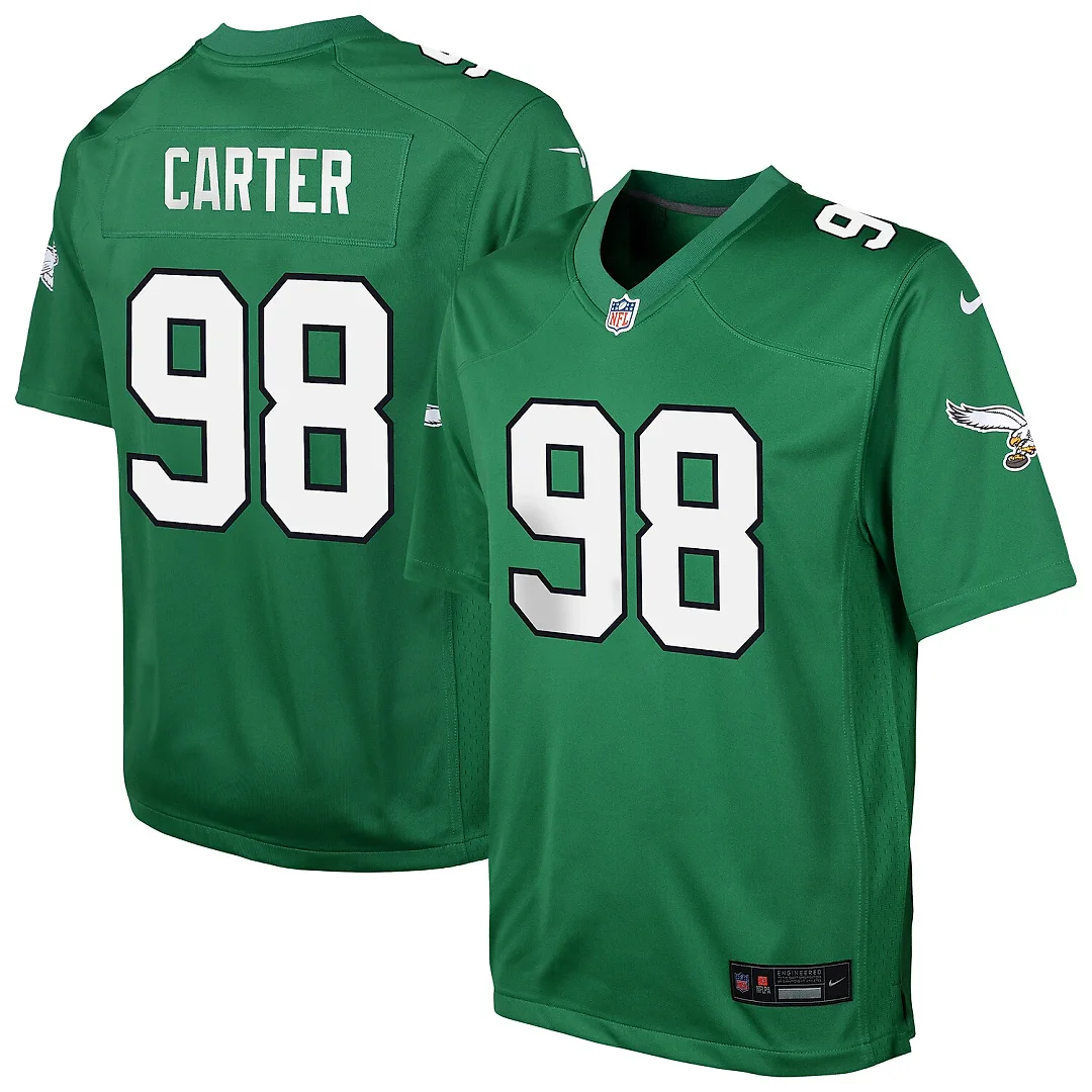 Zennovawear Jalen Carter Philadelphia Eagles Youth Game Jersey - Kelly Green