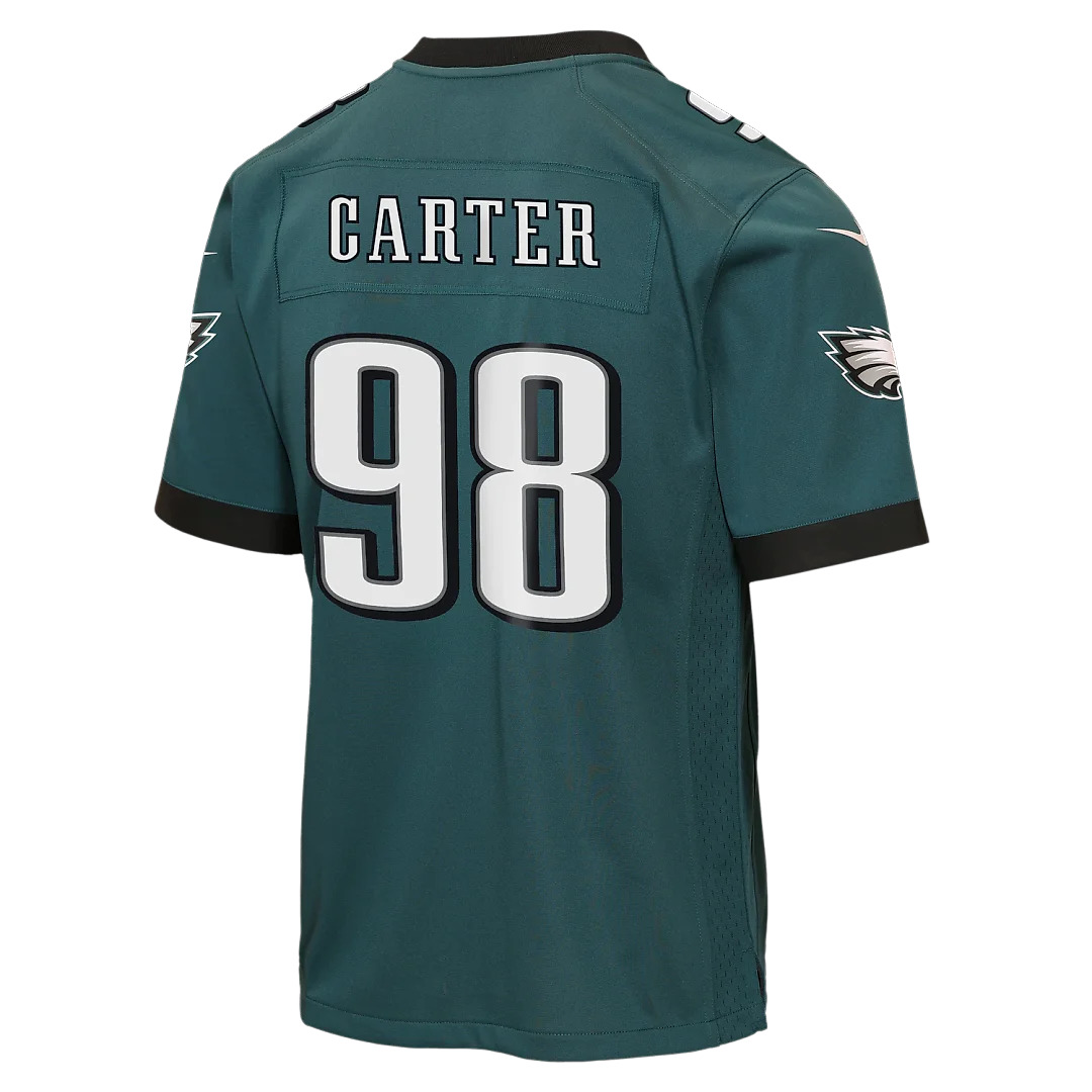 Zennovawear Jalen Carter Philadelphia Eagles Youth Team Game Jersey - Midnight Green