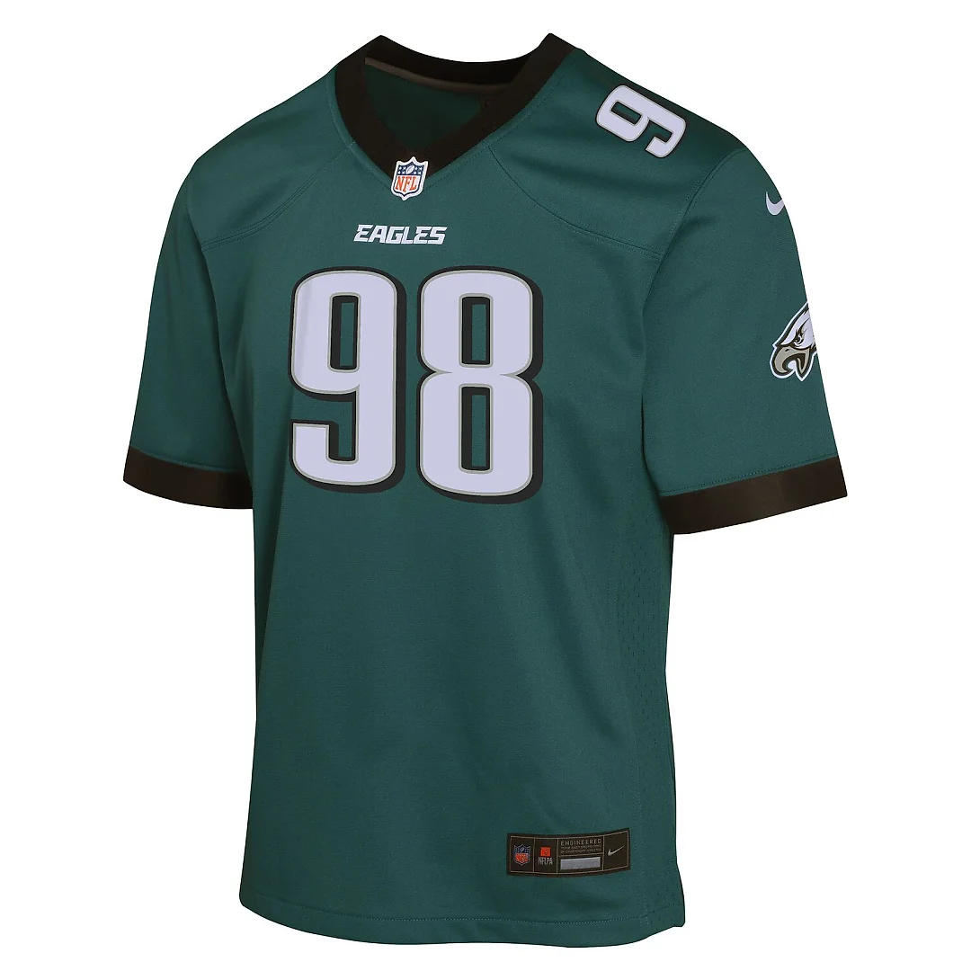 Zennovawear Jalen Carter Philadelphia Eagles Youth Game Player Jersey - Midnight Green
