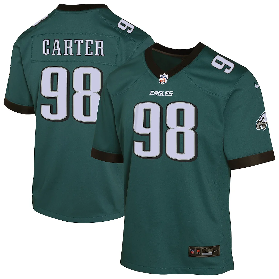 Zennovawear Jalen Carter Philadelphia Eagles Youth Game Player Jersey - Midnight Green