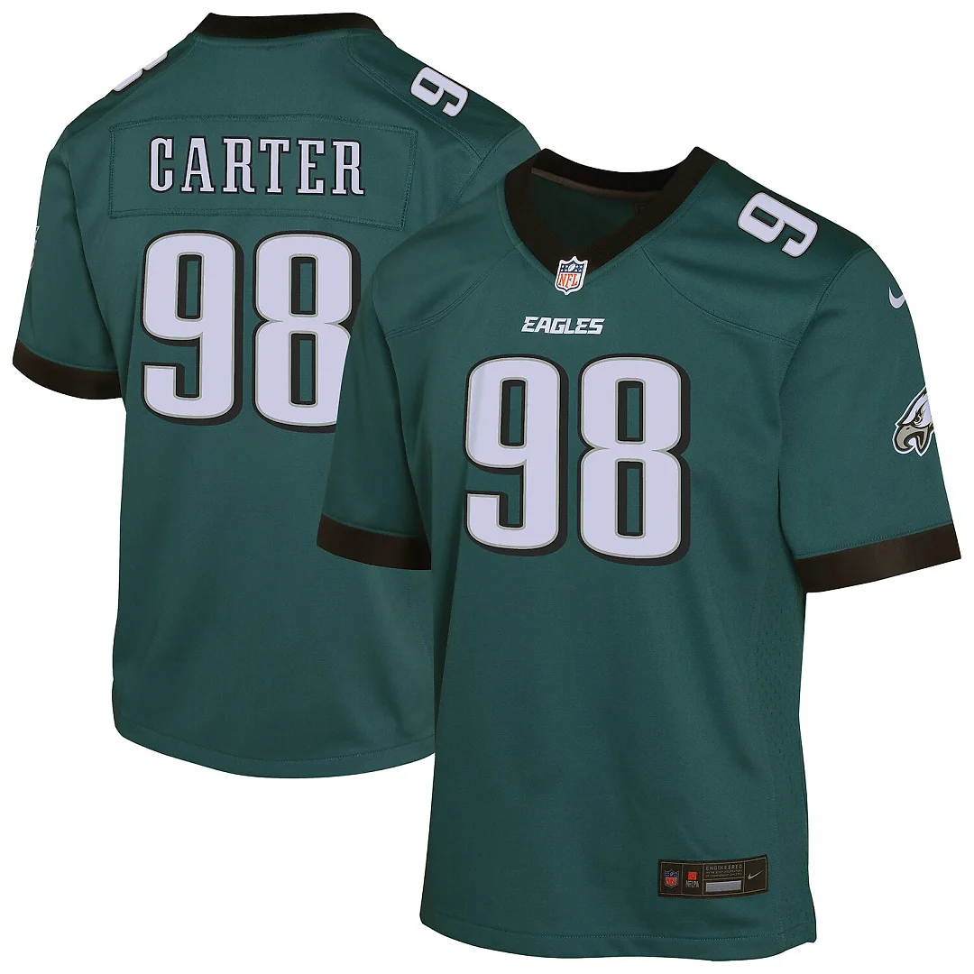 Zennovawear Jalen Carter Philadelphia Eagles Youth Game Player Jersey - Midnight Green