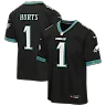 Zennovawear Jalen Hurts Philadelphia Eagles Youth Alternate Game Jersey - Black