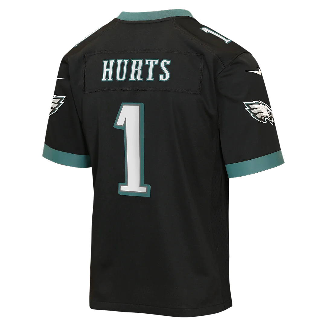 Zennovawear Jalen Hurts Philadelphia Eagles Youth Alternate Game Jersey - Black