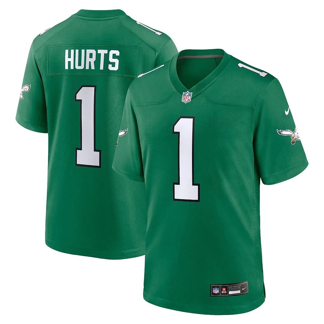 Zennovawear Jalen Hurts Philadelphia Eagles Youth Game Jersey - Kelly Green