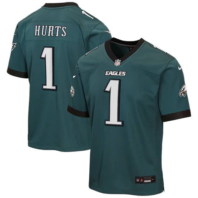 Zennovawear Jalen Hurts Philadelphia Eagles Youth Team Game Jersey - Midnight Green