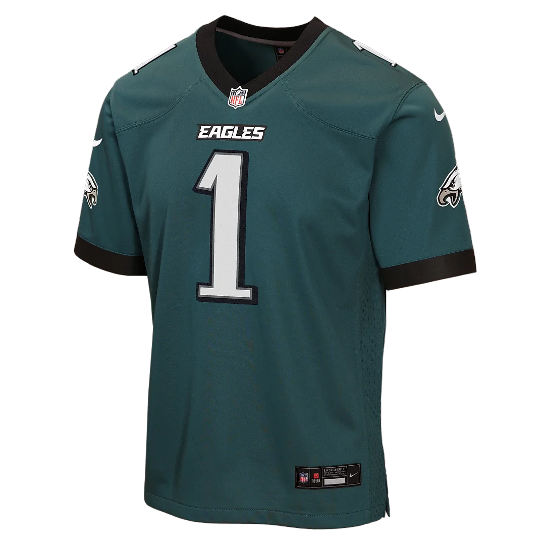 Zennovawear Jalen Hurts Philadelphia Eagles Youth Team Game Jersey - Midnight Green