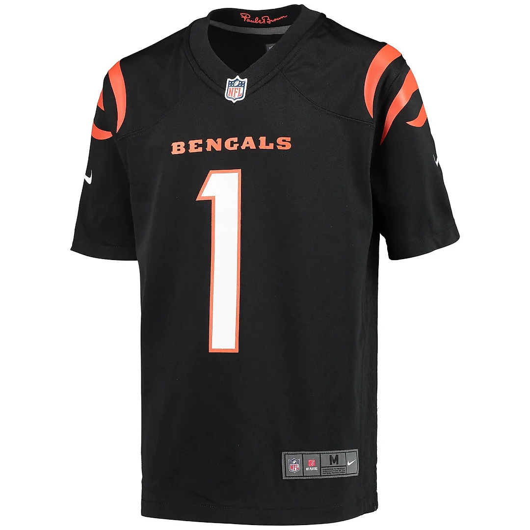 Zennovawear Ja'Marr Chase Cincinnati Bengals Youth Game Jersey - Black