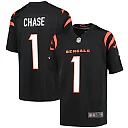 Zennovawear Ja'Marr Chase Cincinnati Bengals Youth Game Jersey - Black