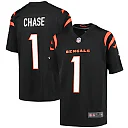Zennovawear Ja'Marr Chase Cincinnati Bengals Youth Game Jersey - Black