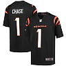Zennovawear Ja'Marr Chase Cincinnati Bengals Youth Game Jersey - Black