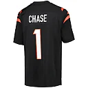 Zennovawear Ja'Marr Chase Cincinnati Bengals Youth Game Jersey - Black