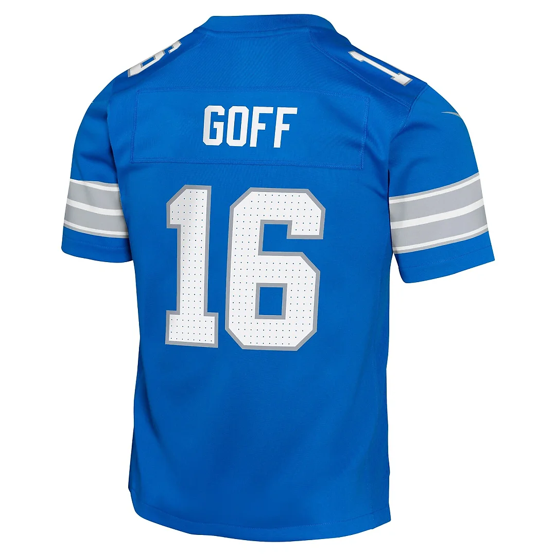 Zennovawear Jared Goff Detroit Lions Youth Game Jersey - Blue