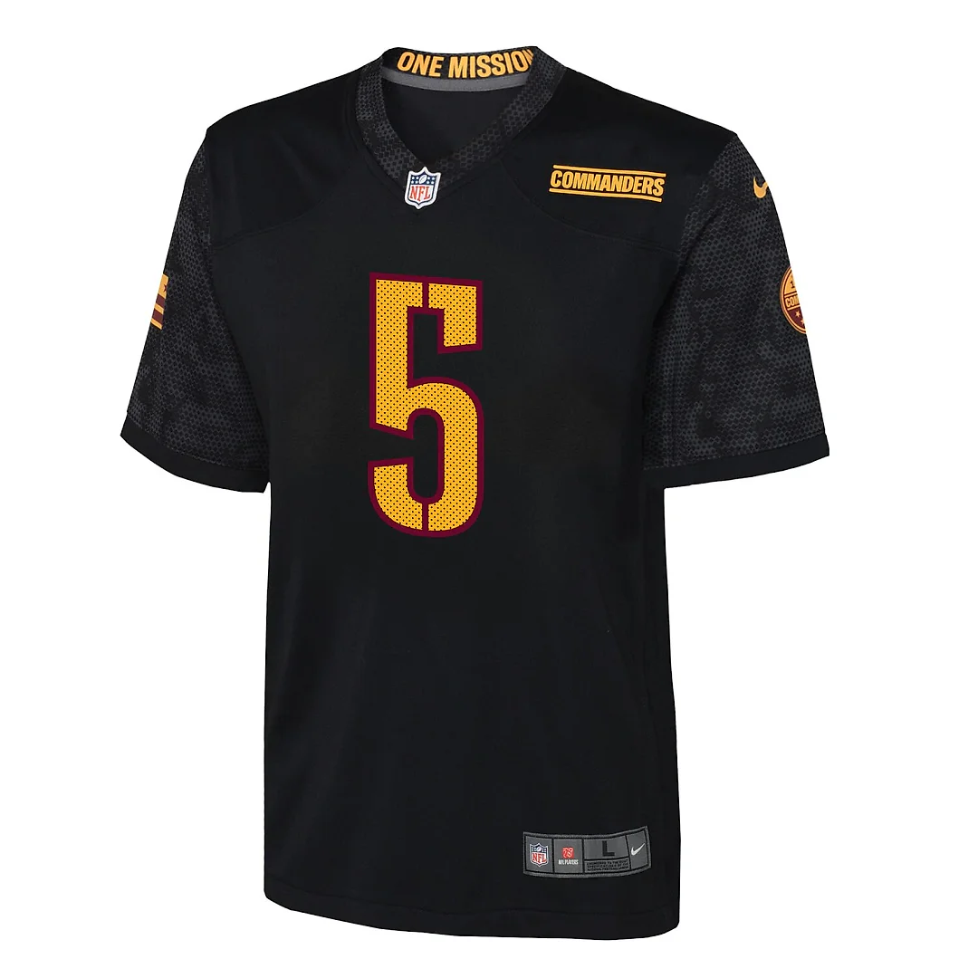 Zennovawear Jayden Daniels Washington Commanders Youth Alternate Game Jersey - Black
