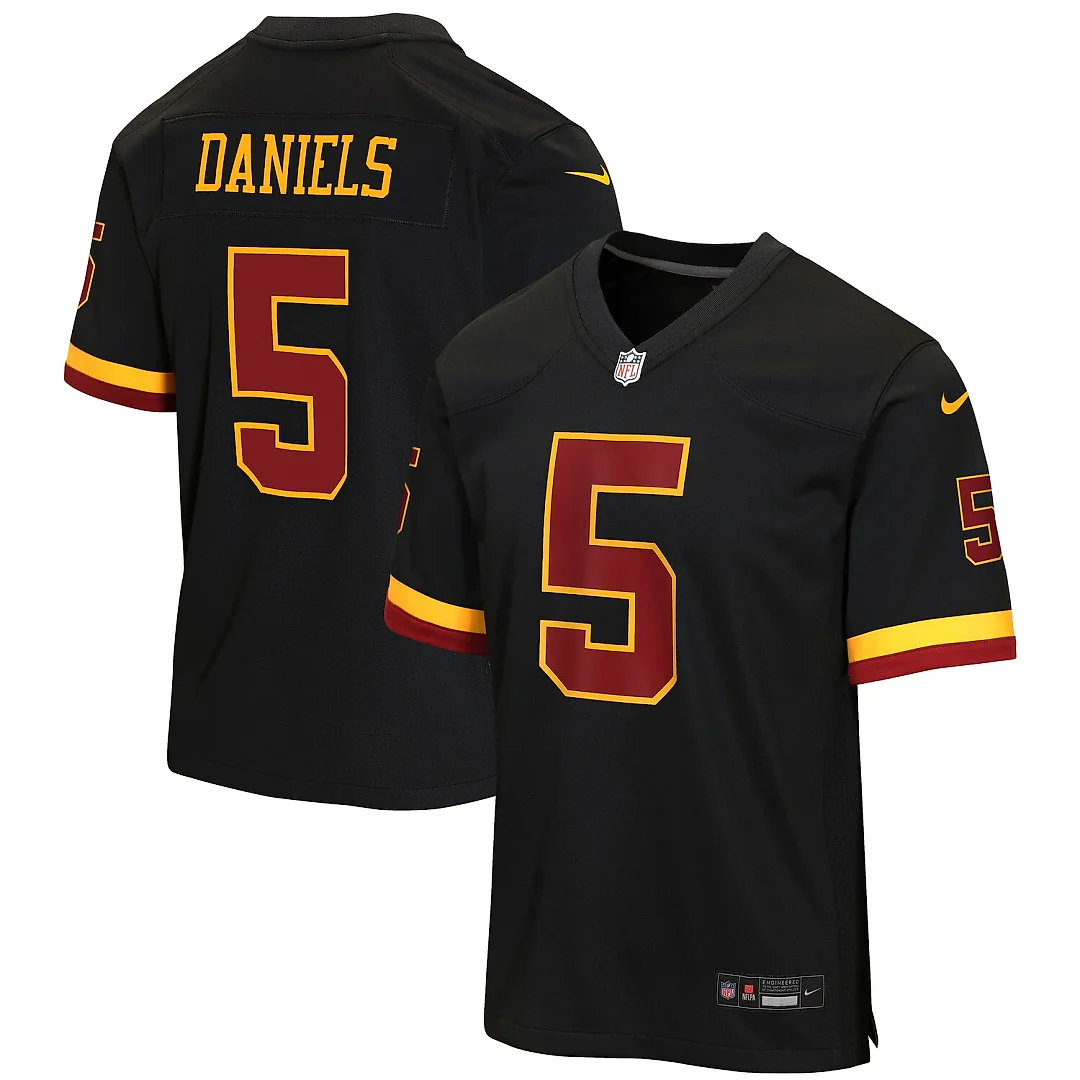 Zennovawear Jayden Daniels Washington Commanders Youth Hail Raiser Alternate Game Jersey - Black